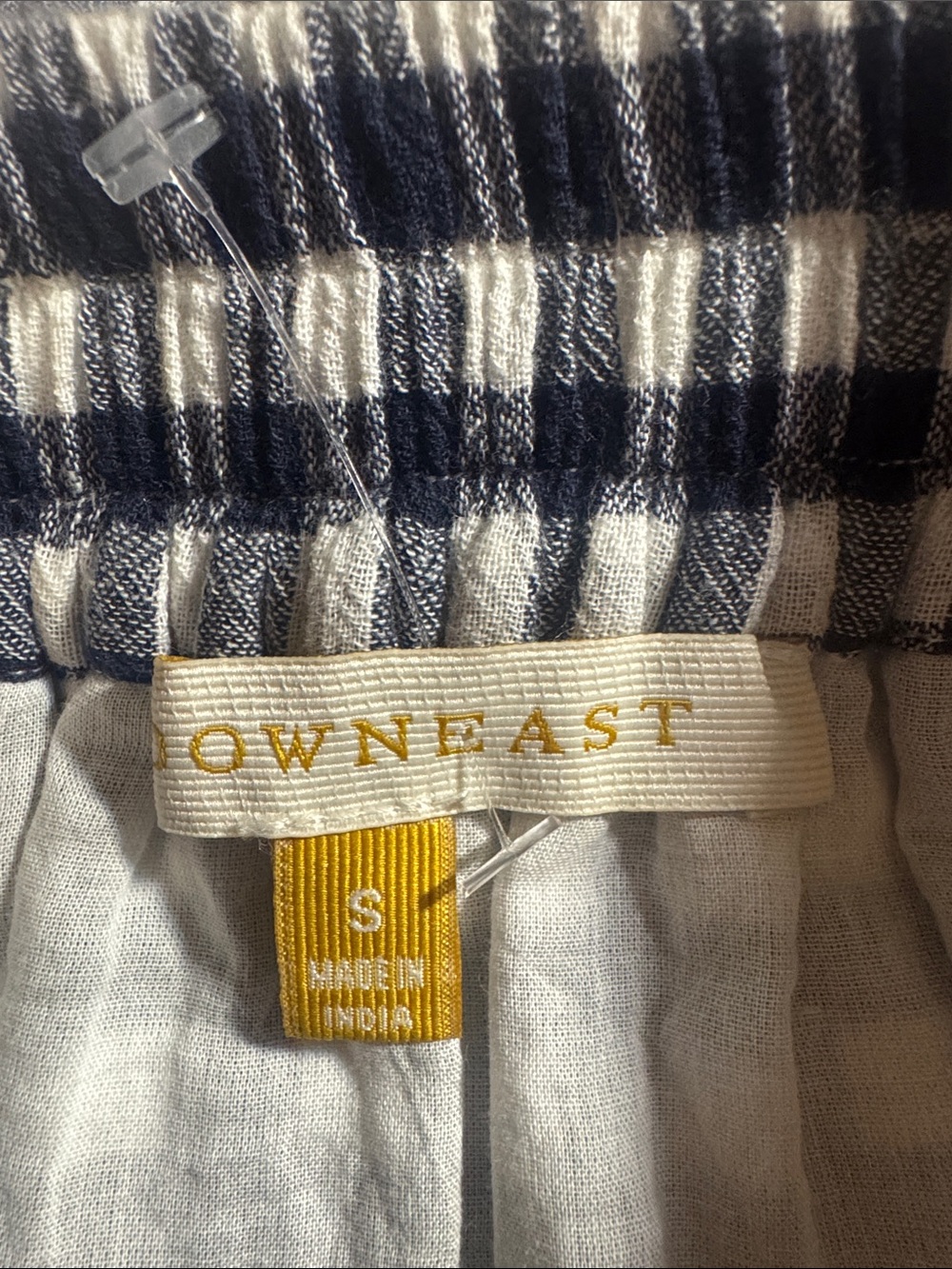 DownEast Navy and White Gingham A-Line knee length Skirt size small - Picture 4 of 4
